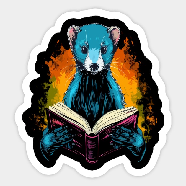 Weasel Reads Book Sticker by JH Mart